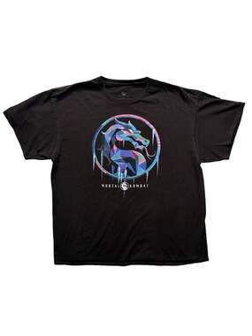 Mortal Kombat Sub-Zero Ice Geometric Logo Men's Black T-Shirt